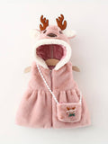 Manteau à capuche et son sac- Rose